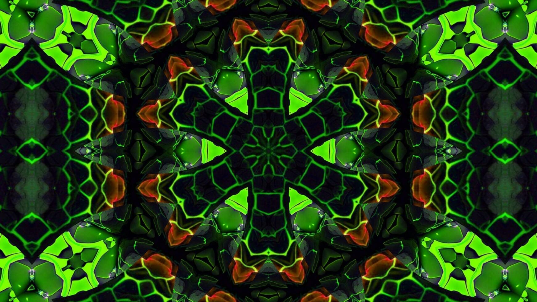 Stunning Abstract Kaleidoscope Background. Unique Multicolor Mosaic Texture in Seamless Geometric Pattern photo