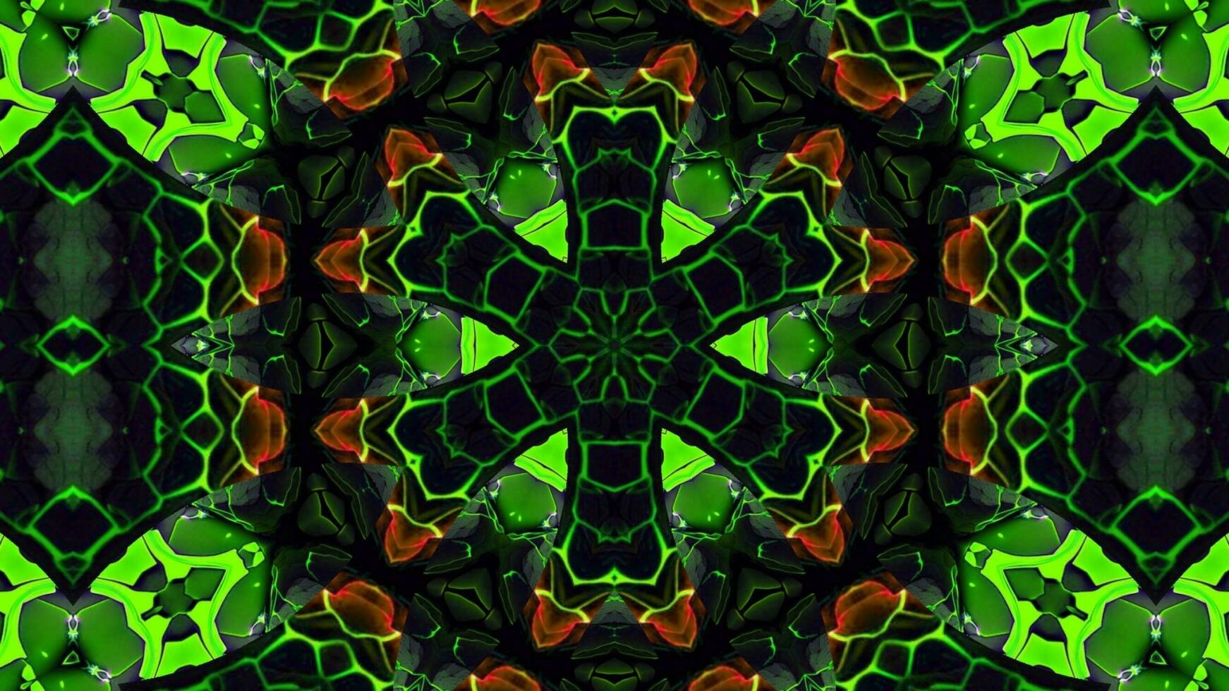 Stunning Abstract Kaleidoscope Background. Unique Multicolor Mosaic Texture in Seamless Geometric Pattern photo