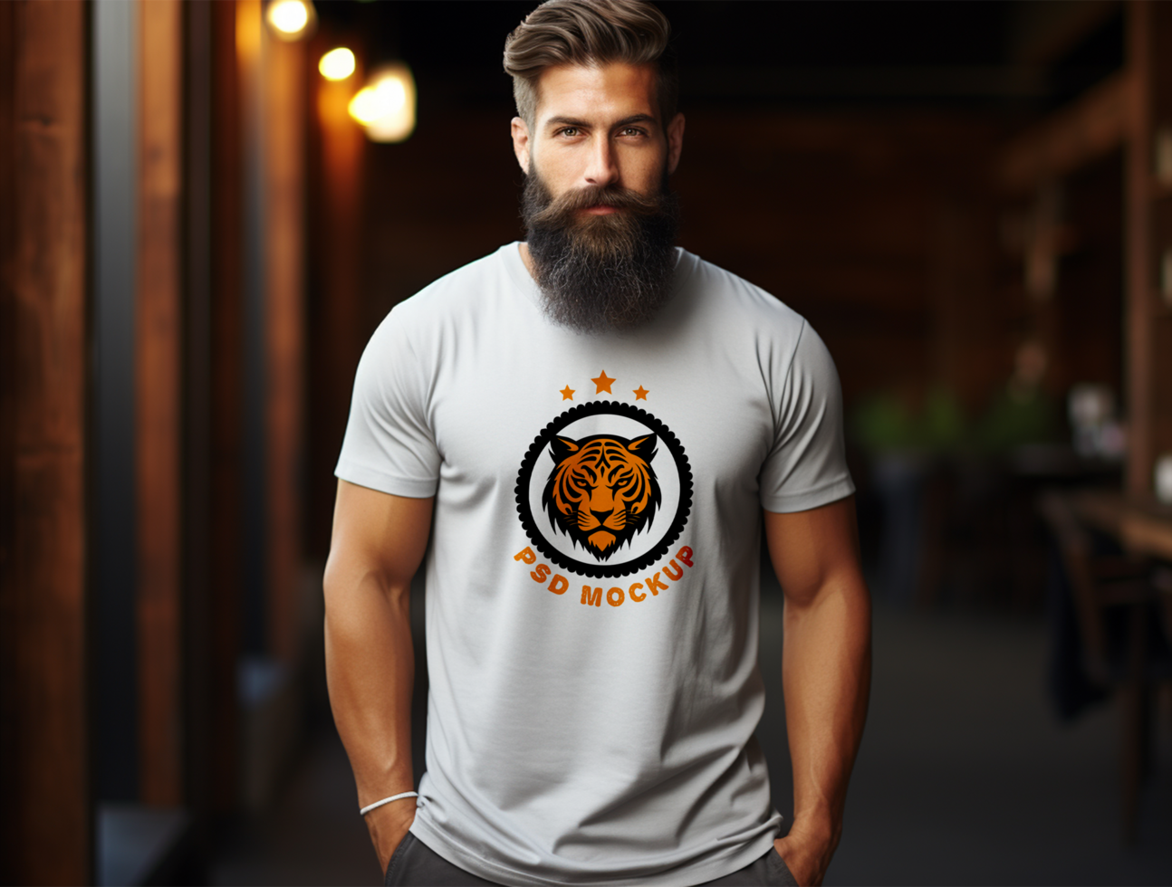 Editable t shirt mockup PSD template ai generated