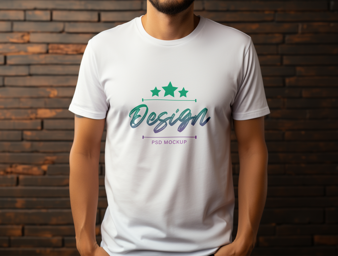Editable tshirt mockup PSD template ai generated