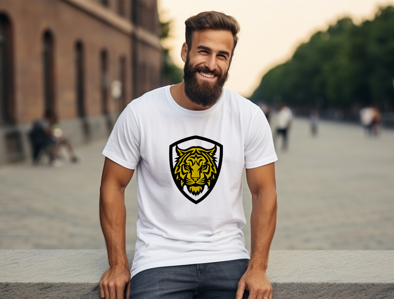 Editable t shirt mockup PSD template ai generated