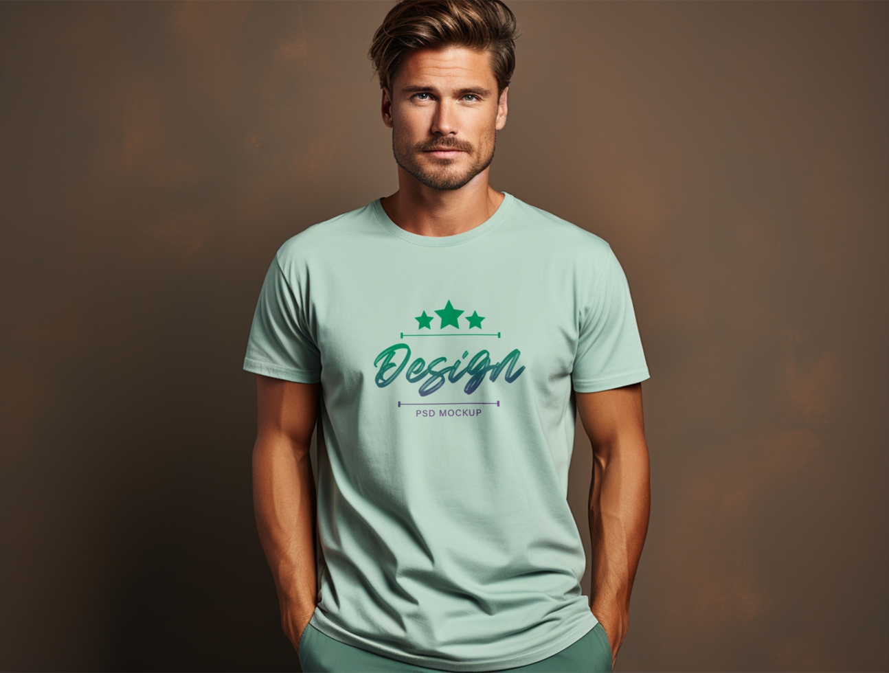 Editable t shirt mockup PSD template ai generated