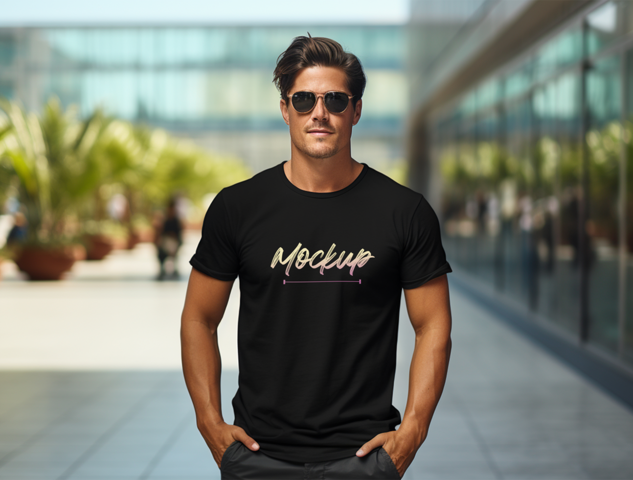 Editable t shirt mockup PSD template ai generated