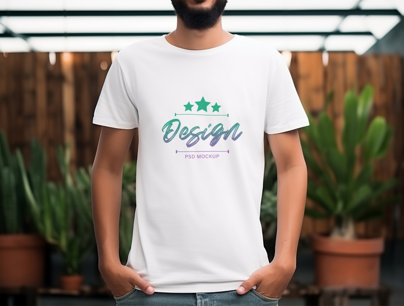 Editable tshirt mockup PSD template ai generated