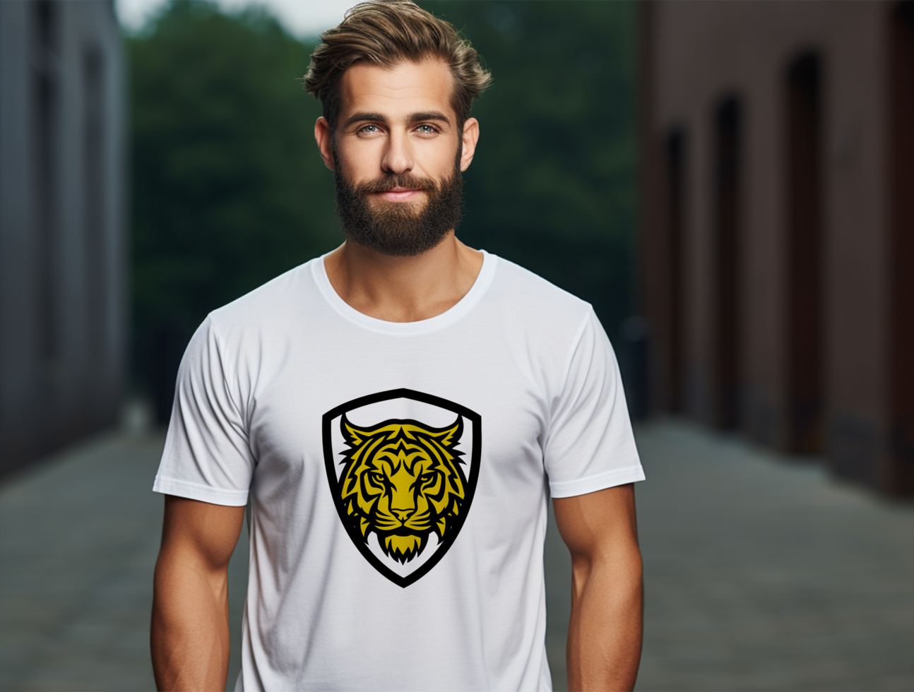 Editable t shirt mockup PSD template ai generated