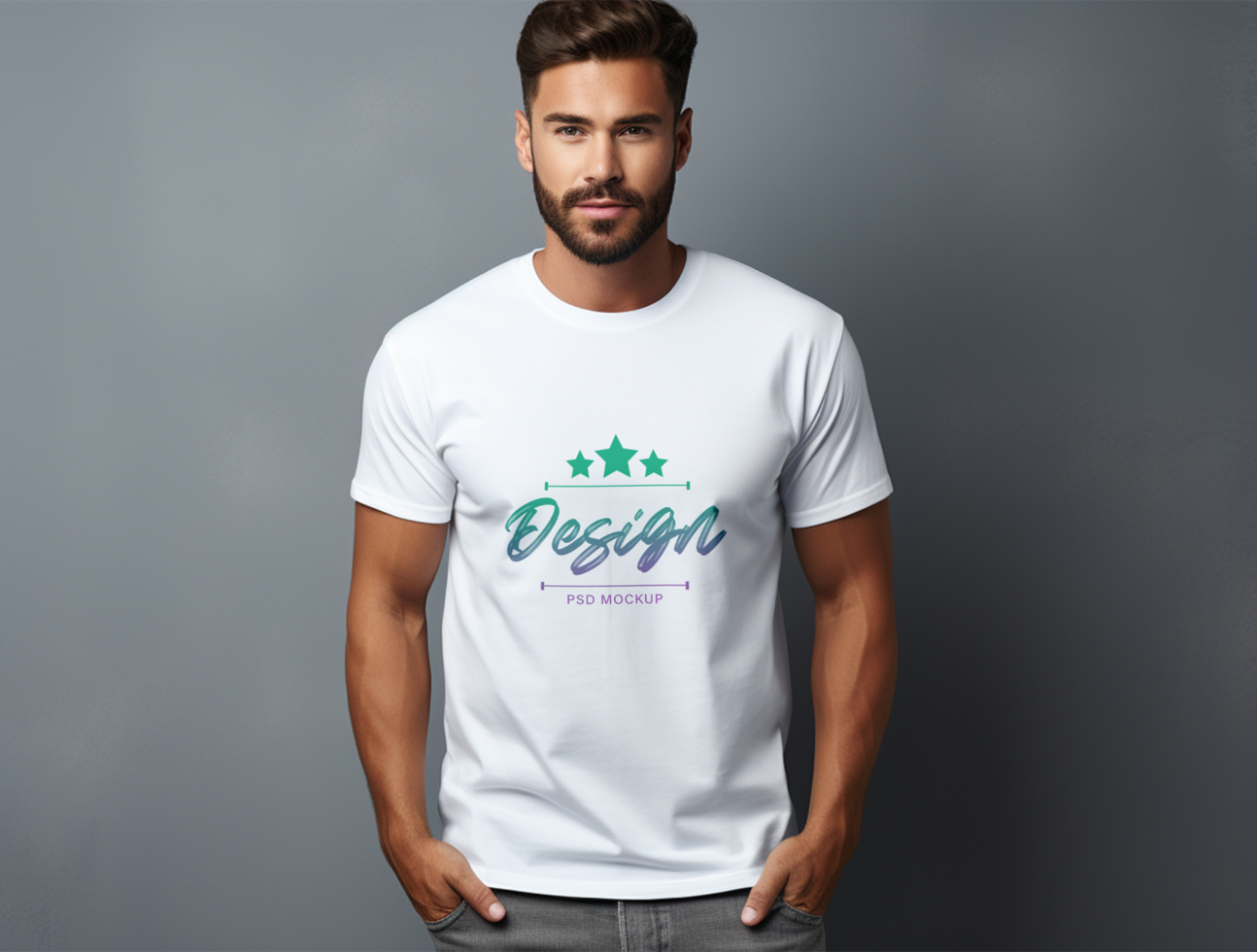 Editable tshirt mockup PSD template ai generated