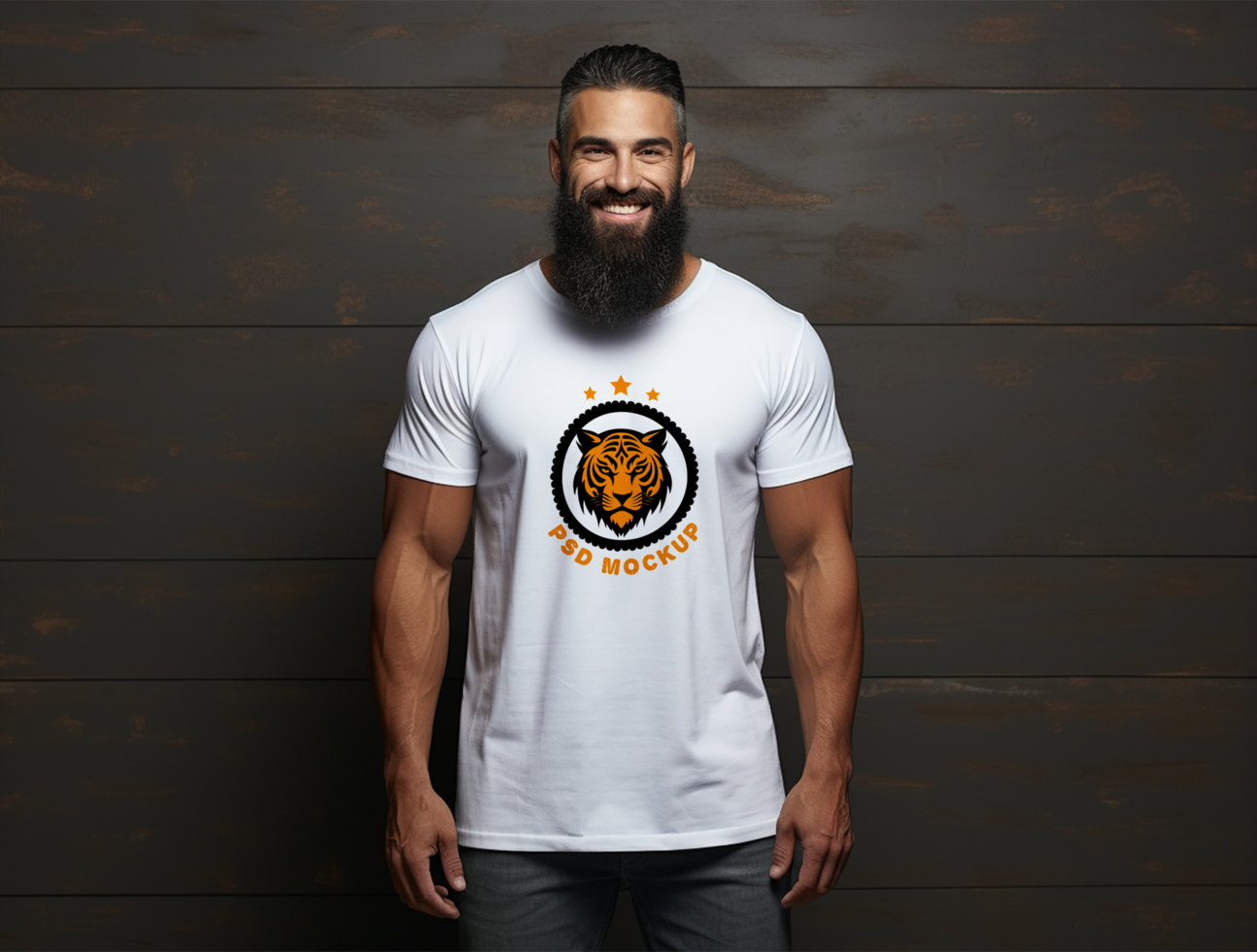 Editable t shirt mockup PSD template ai generated