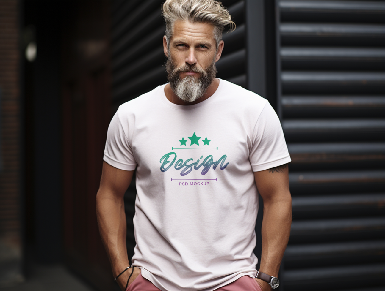 Editable t shirt mockup PSD template ai generated
