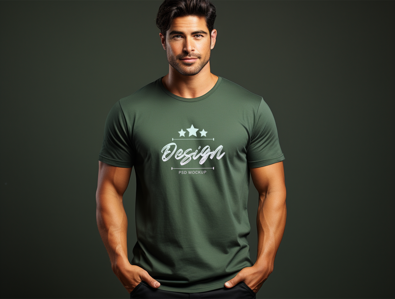 Editable t shirt mockup PSD template ai generated