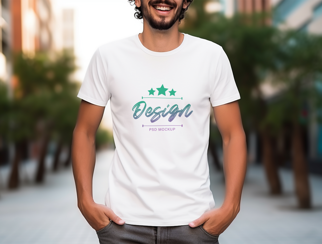 T-shirt mockup PSD template ai generated