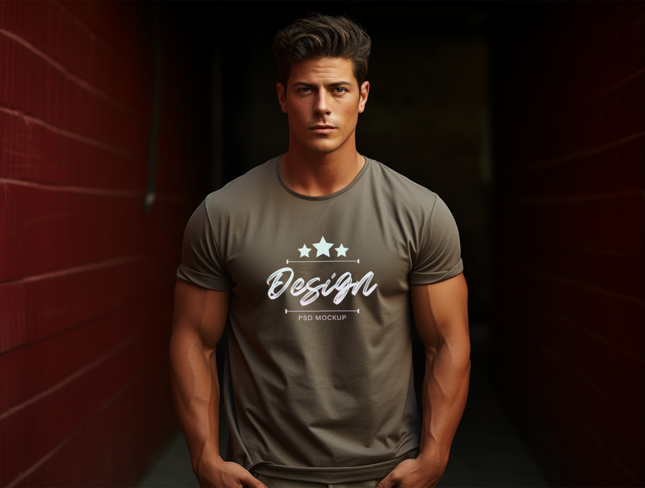 Editable t shirt mockup PSD template ai generated