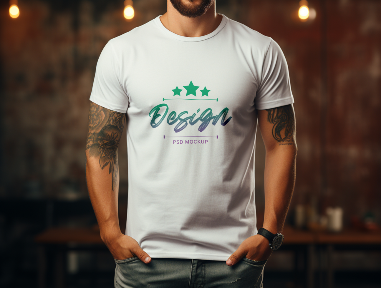 T-shirt mockup PSD template ai generated