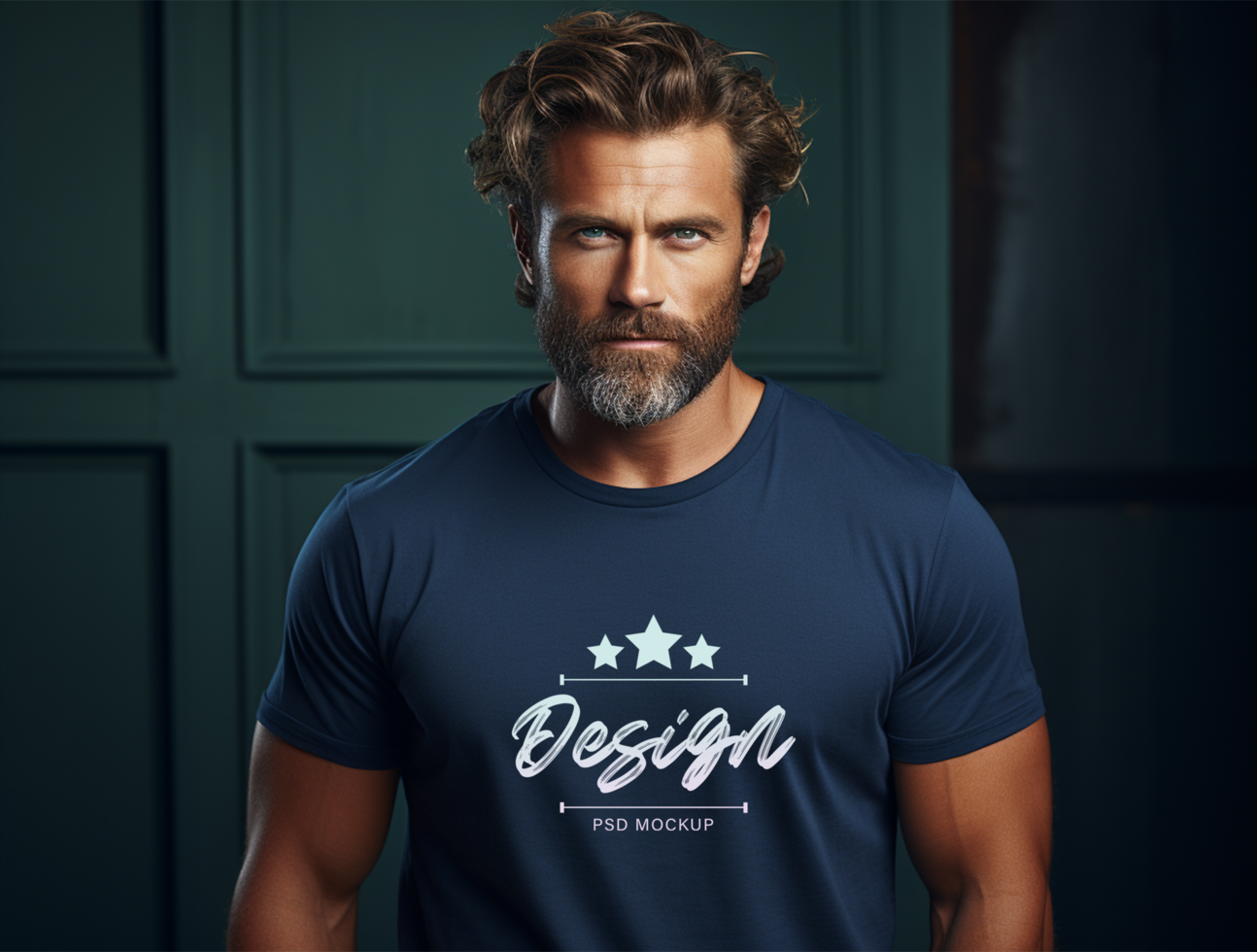 Editable t shirt mockup PSD template ai generated