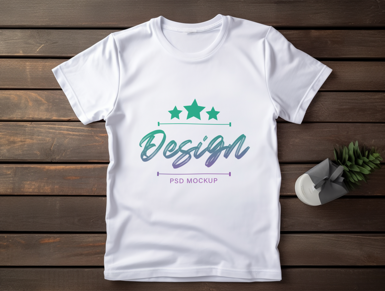 Editable white tshirt mockup PSD template ai generated