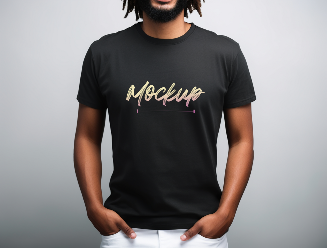 T-shirt mockup design PSD template ai generated