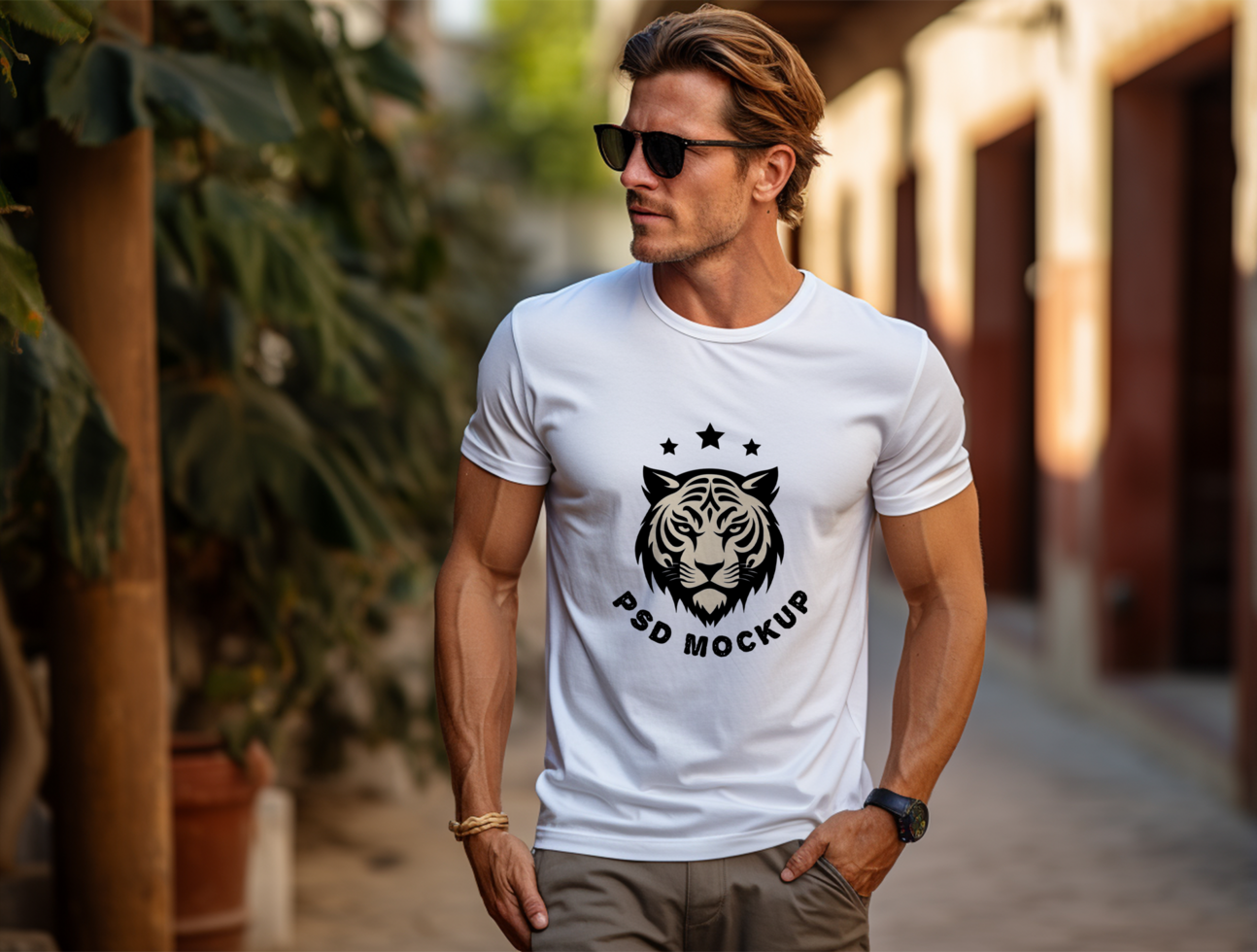 Editable t-shirt mockup PSD template ai generated