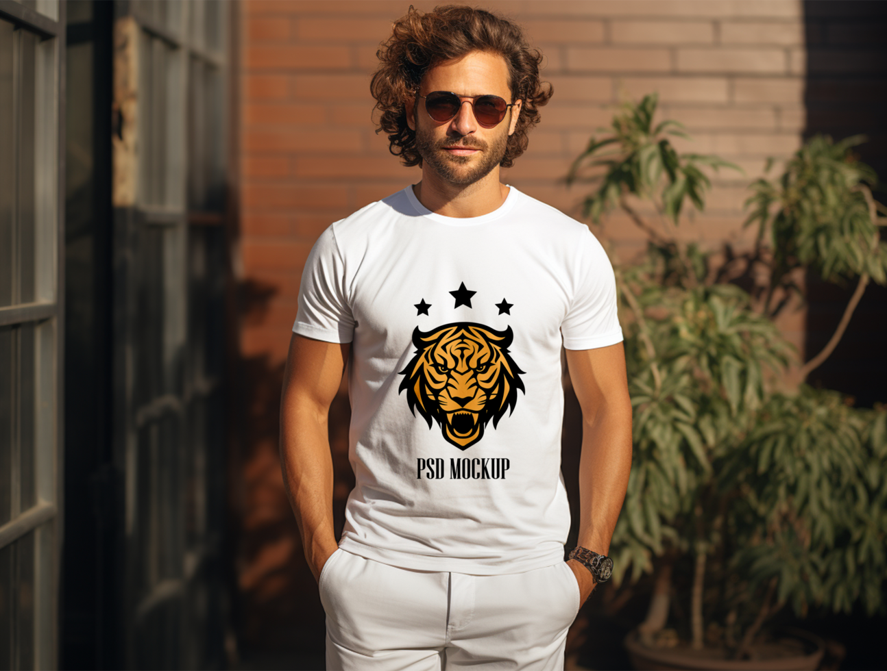 Editable t-shirt mockup PSD template ai generated