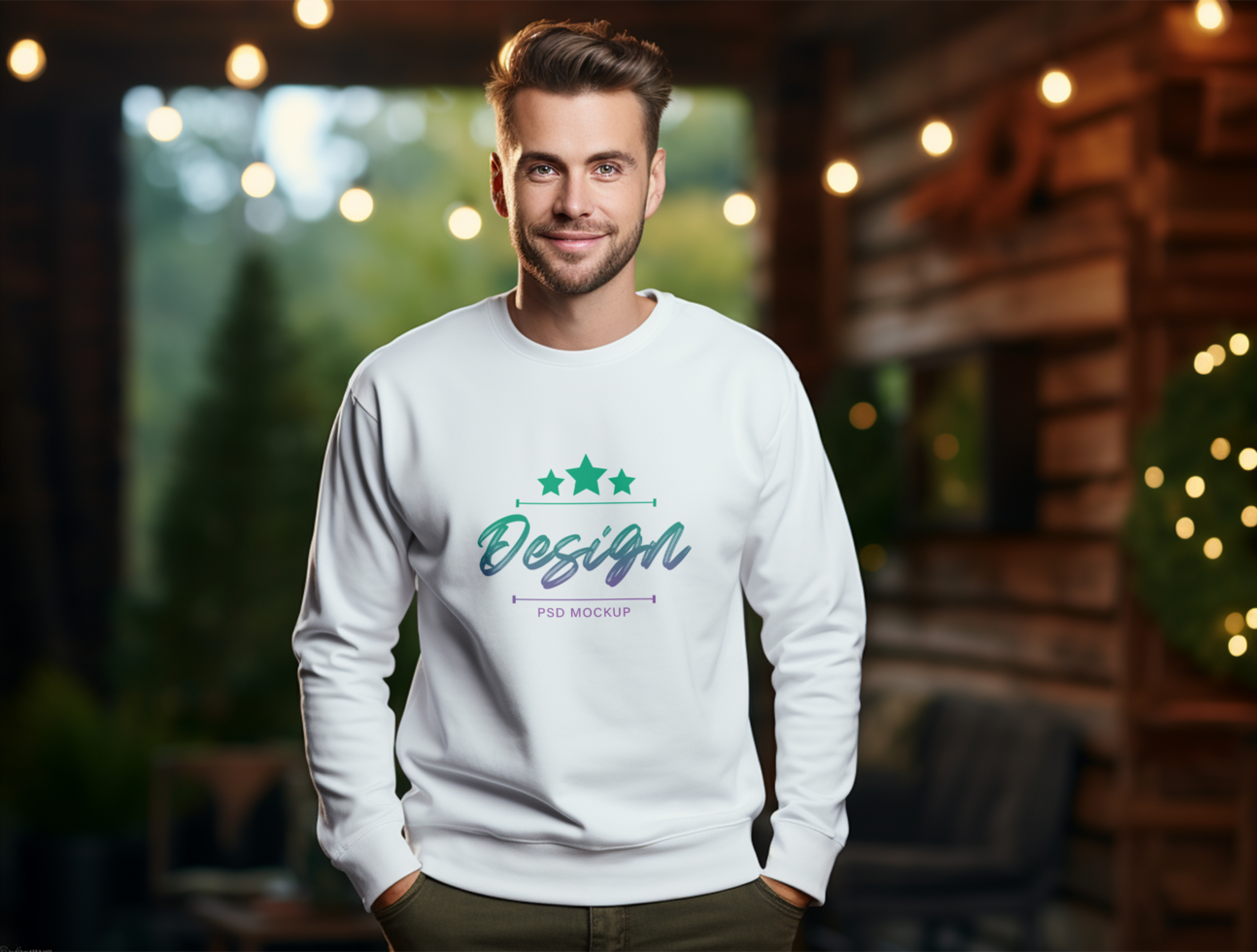 Sweatshirt mockup design PSD template ai generated