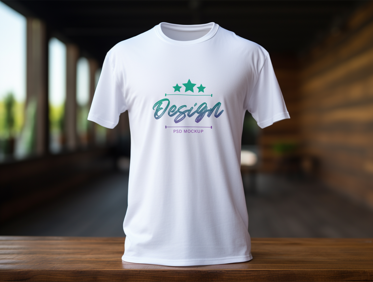 Editable white tshirt mockup PSD template ai generated