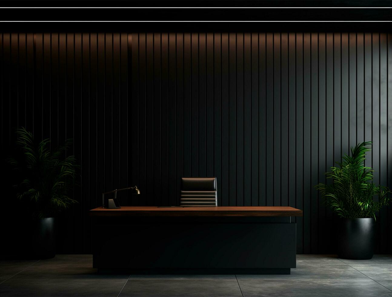 Empty modern interior office wall background front view Ai generated photo