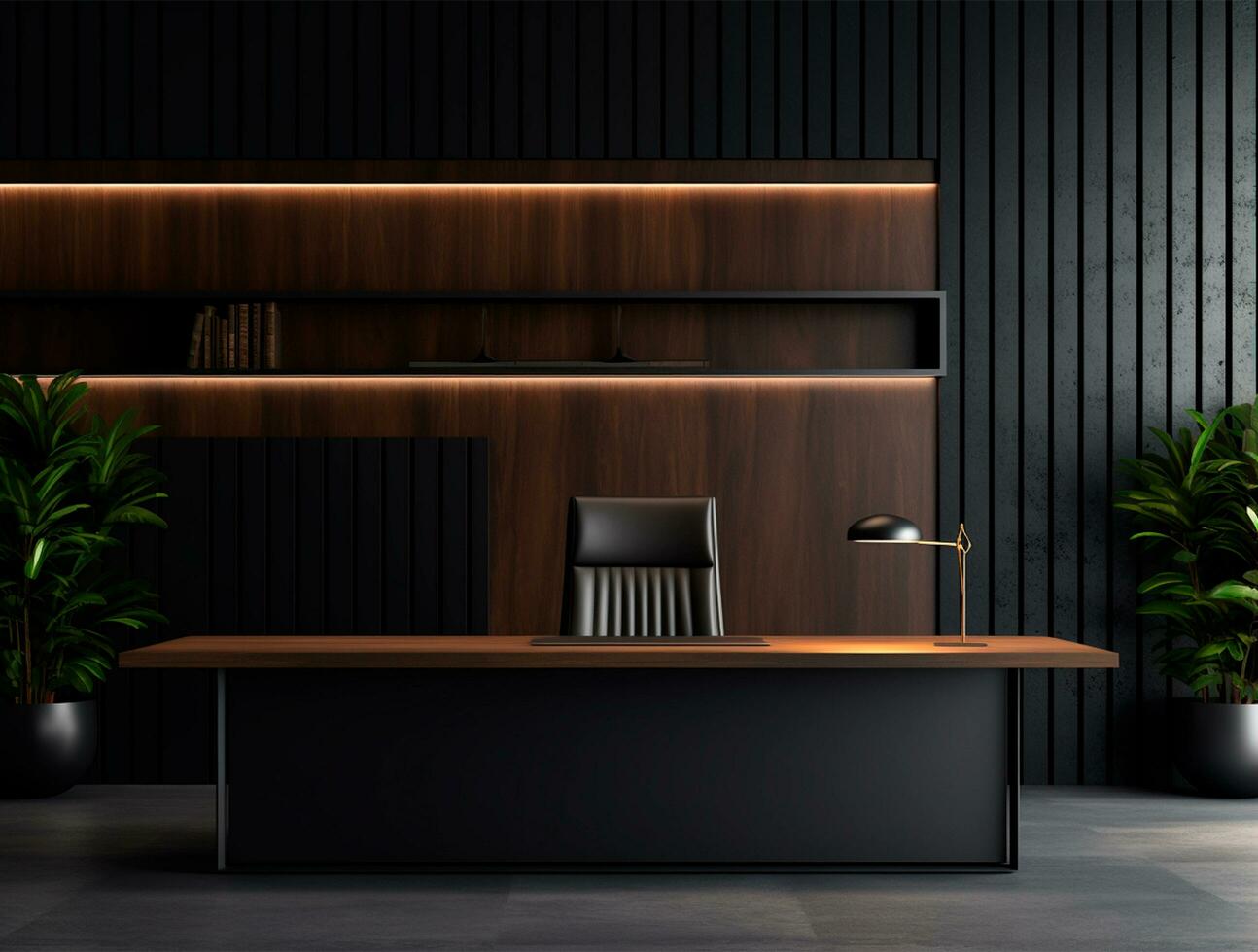 Empty modern interior wall background front view Ai generated photo