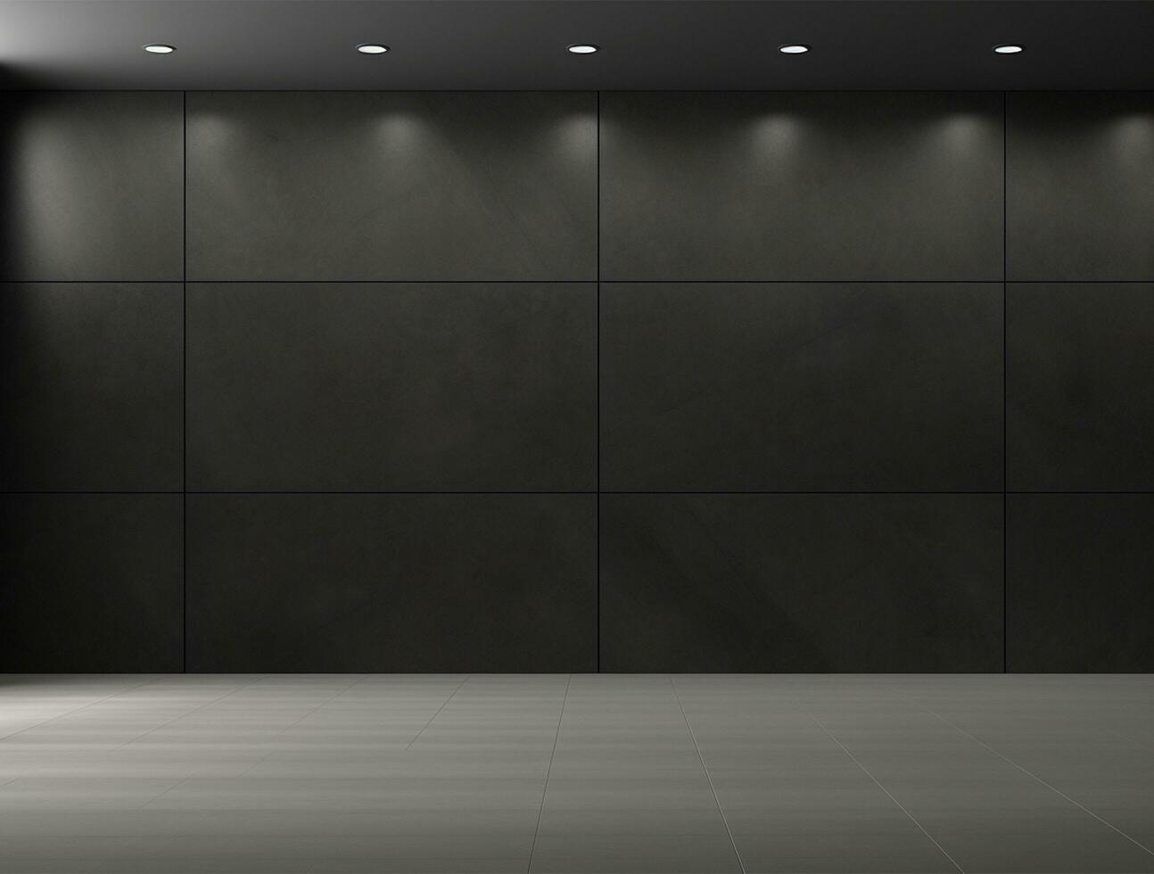 Empty modern interior dark wall background front view Ai generated photo