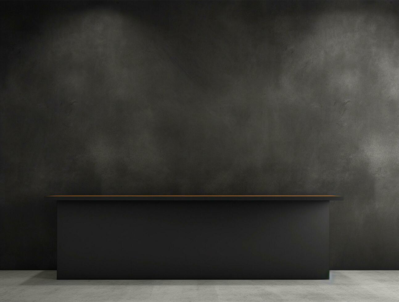 Empty modern interior dark wall background front view Ai generated photo