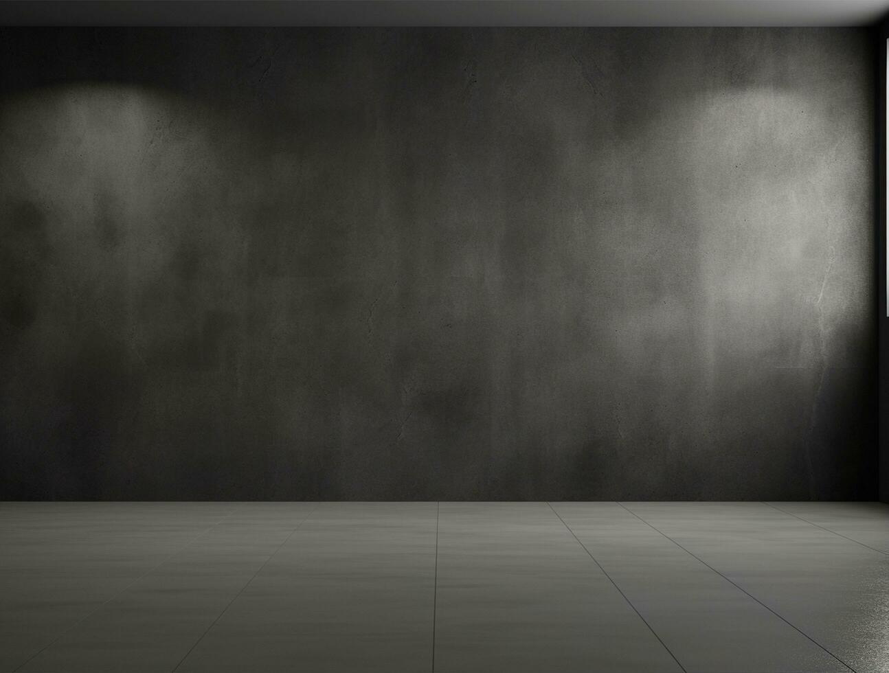 Empty modern interior dark wall background front view Ai generated photo