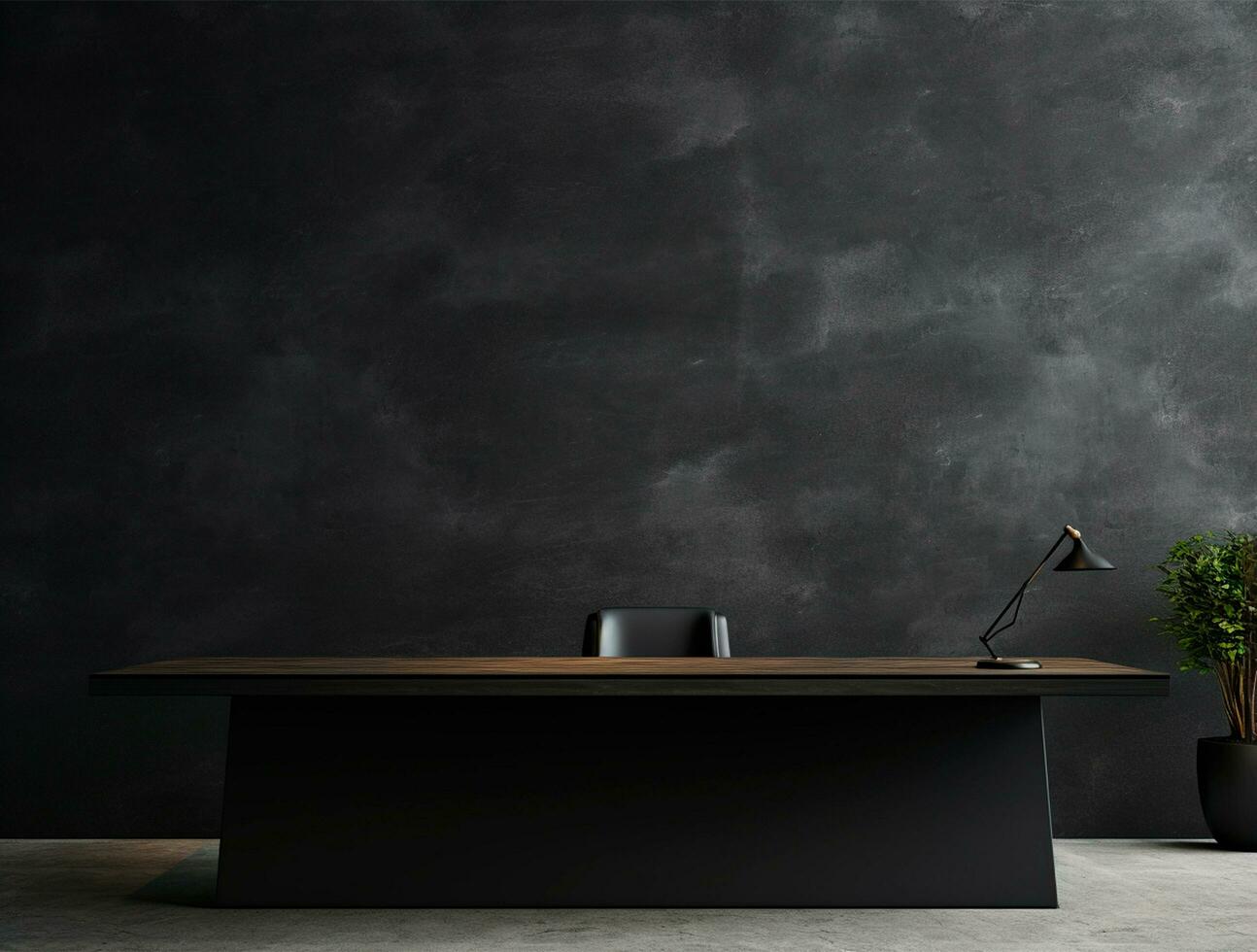 Empty modern interior dark wall background front view Ai generated photo