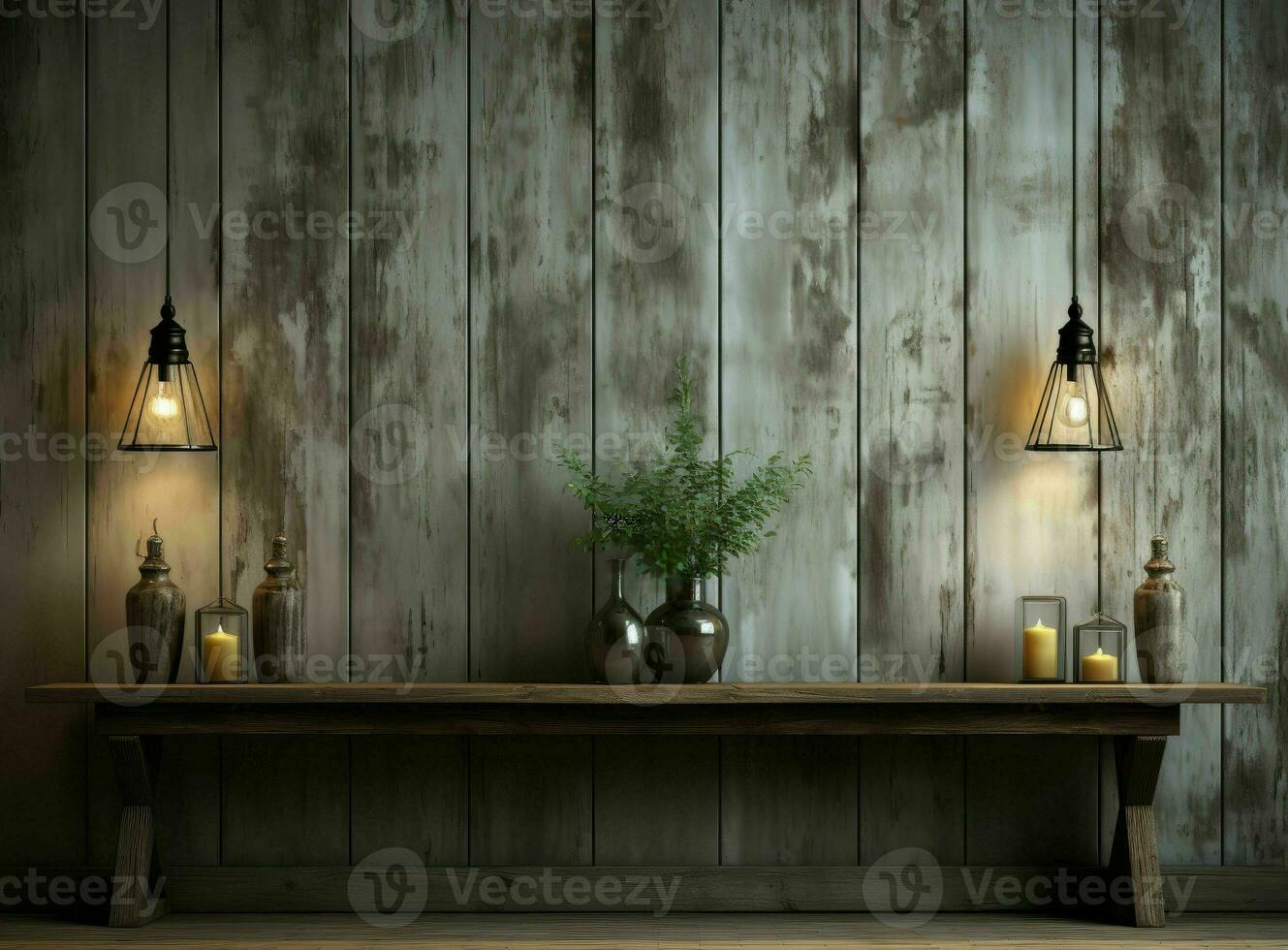 empty white living room with an open door and white wooden floor, AI Generative photo