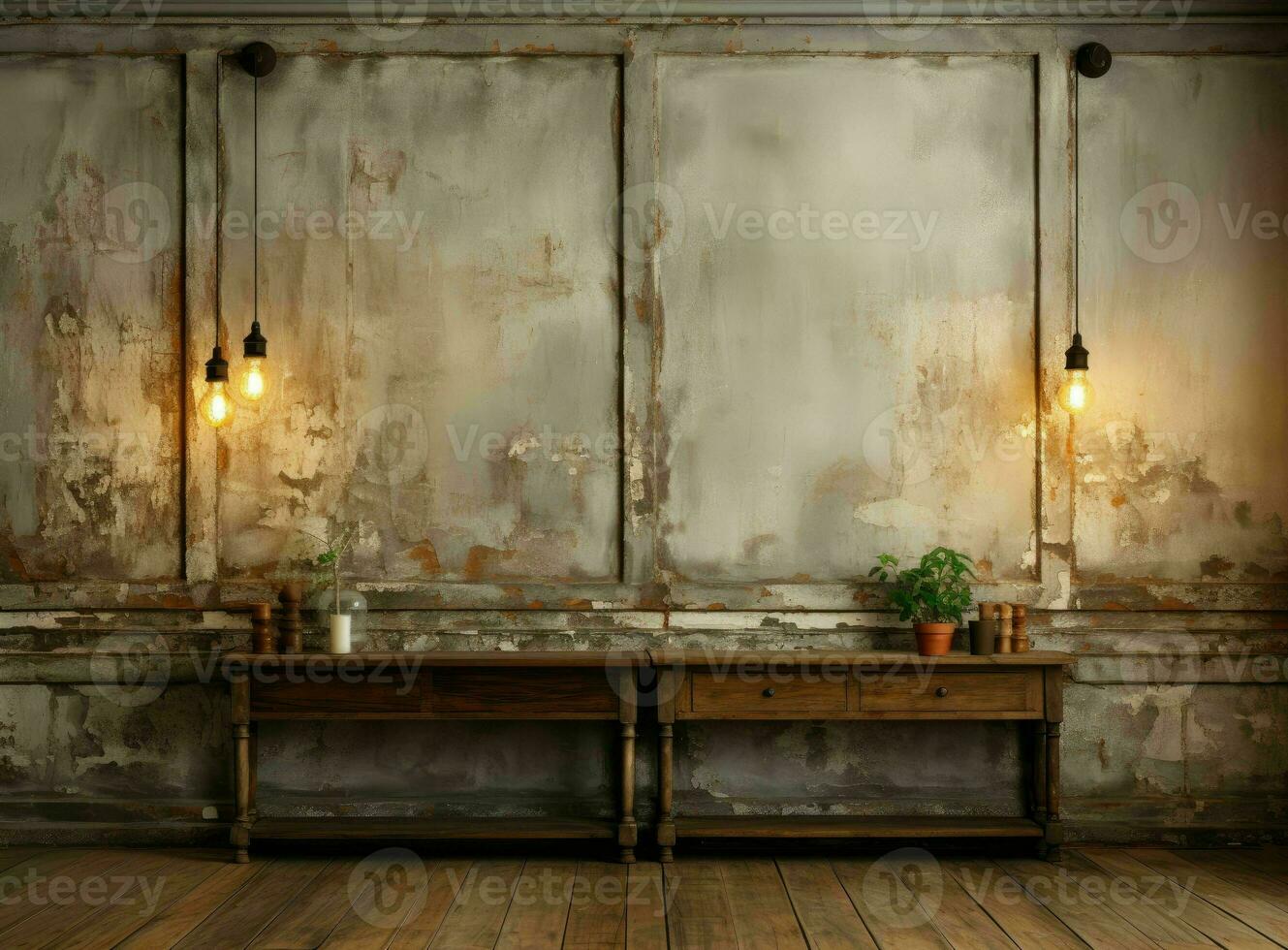empty white living room with an open door and white wooden floor, AI Generative photo