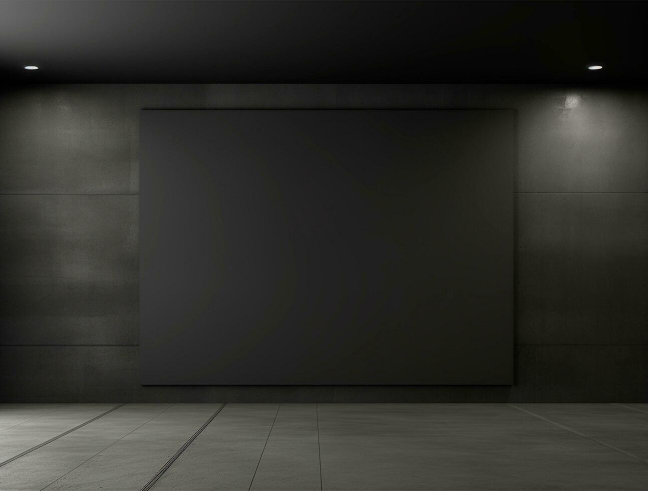 Empty modern interior dark wall background front view Ai generated photo