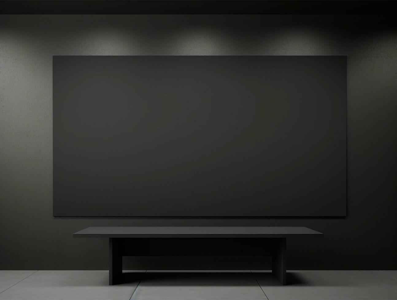 Empty modern interior dark wall background front view Ai generated photo