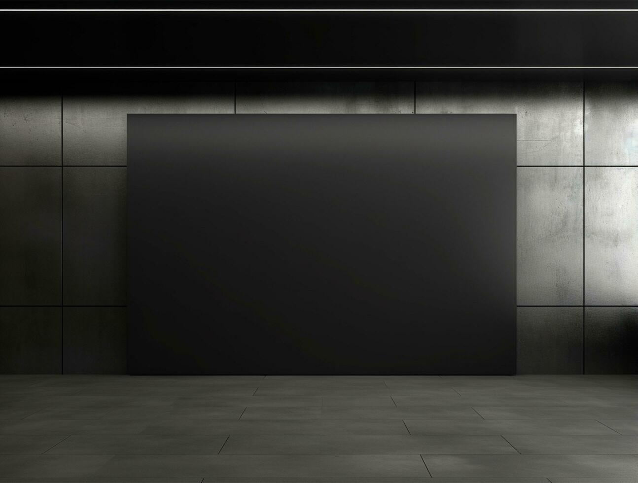 Empty modern interior dark wall background front view Ai generated photo