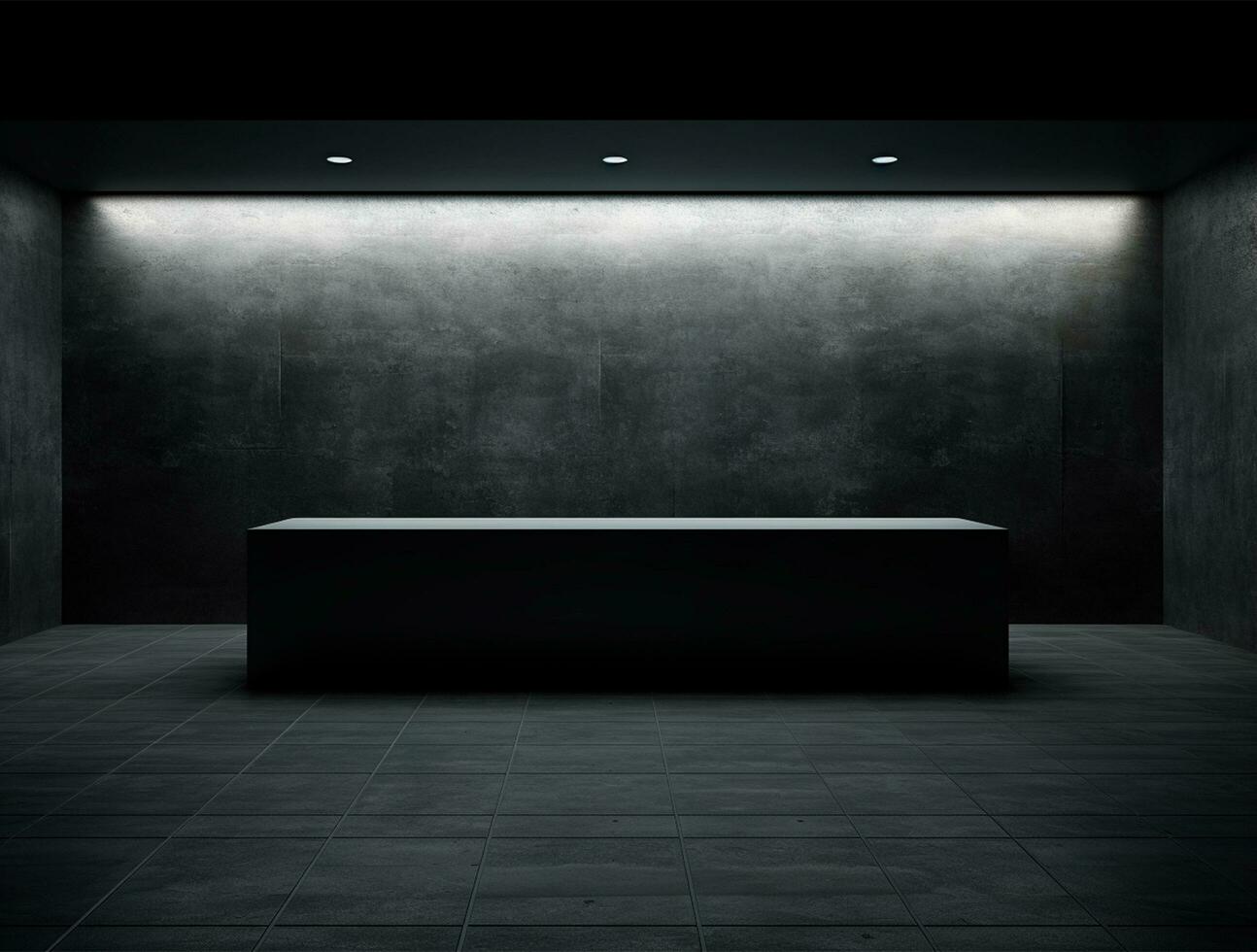 Empty modern interior dark wall background front view Ai generated photo