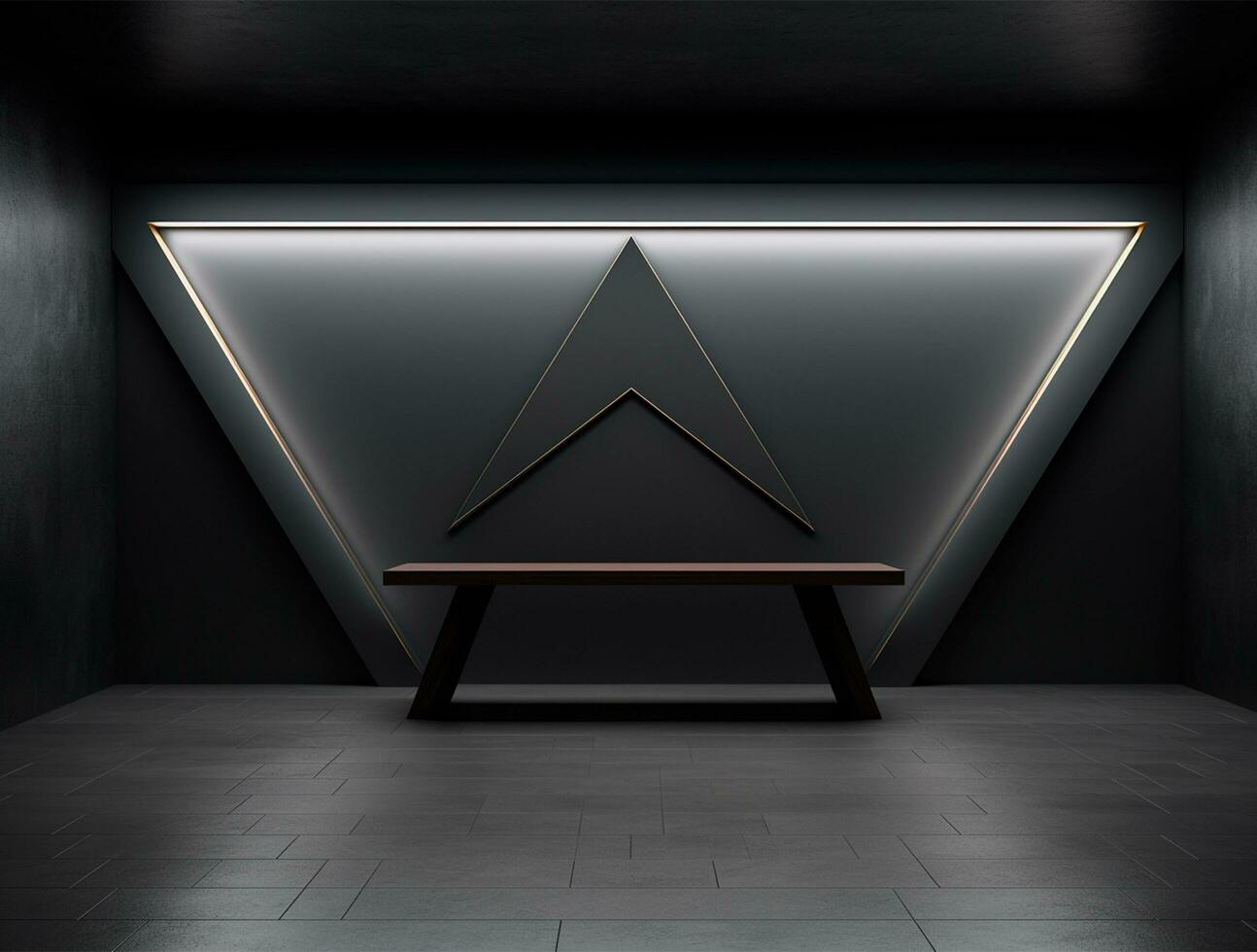 Empty modern interior dark wall background front view Ai generated photo