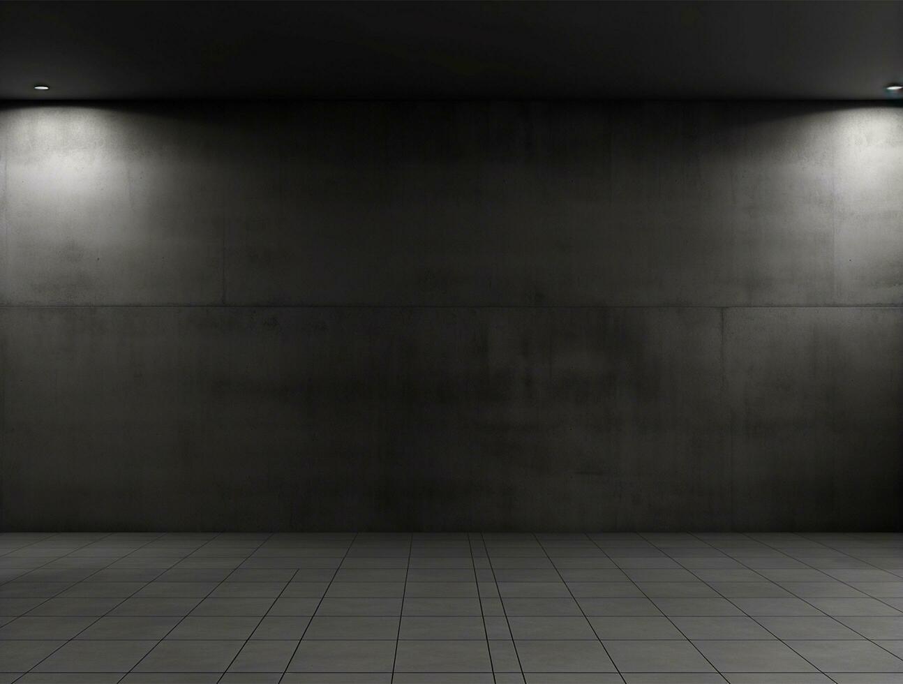 Empty modern interior dark wall background front view Ai generated photo