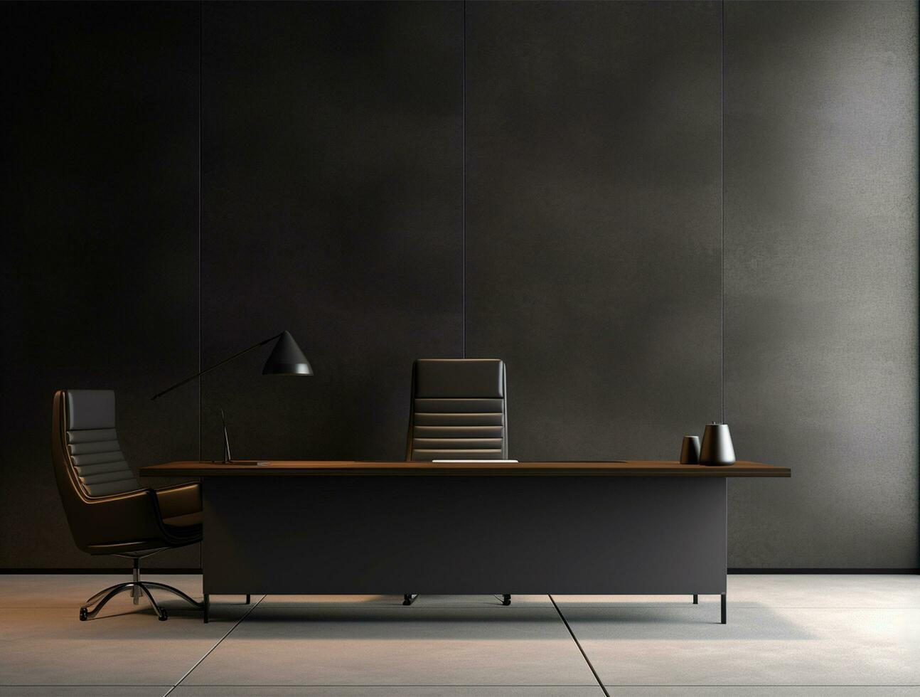 Empty modern interior dark wall background front view Ai generated photo