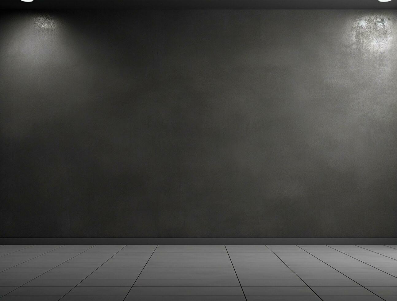 Empty modern interior dark wall background front view Ai generated photo