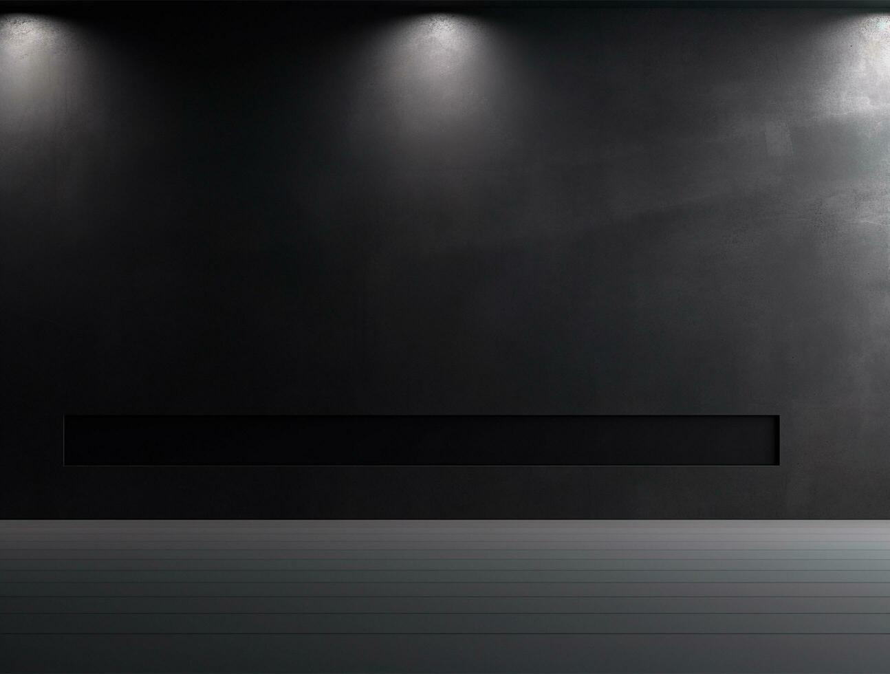 Empty modern interior dark wall background front view Ai generated photo