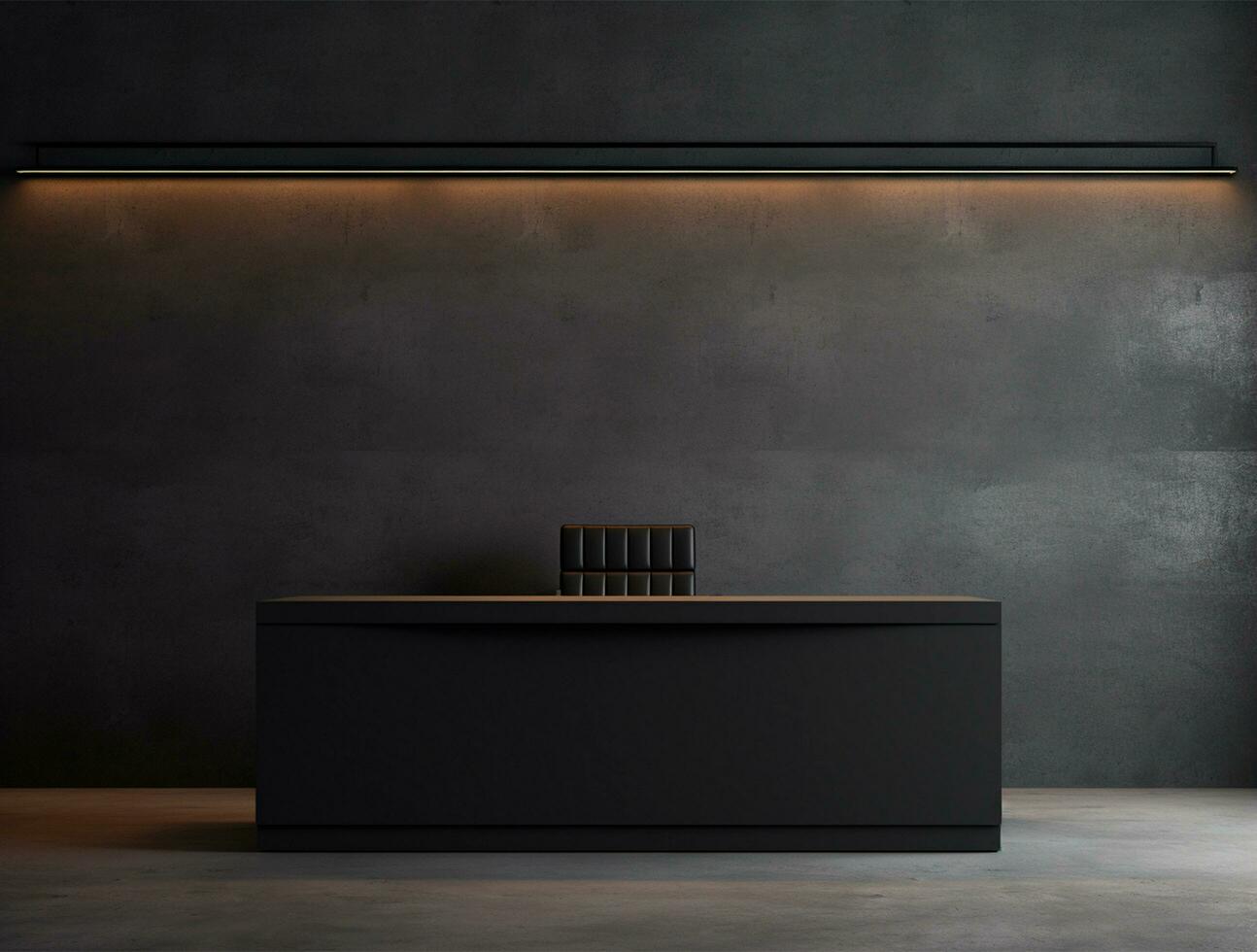 Empty modern interior dark wall background front view Ai generated photo