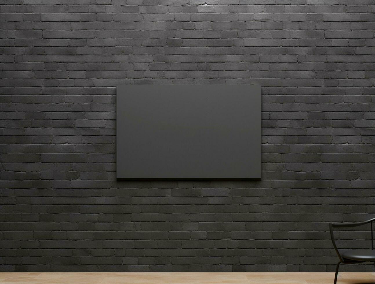 Empty modern interior dark wall background front view Ai generated photo