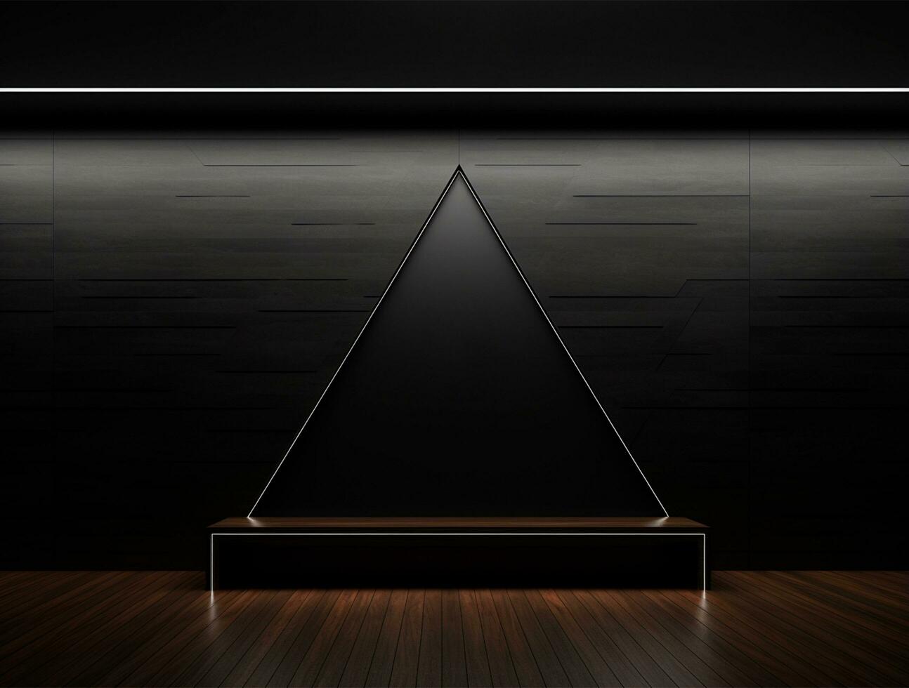 Empty modern interior dark wall background front view Ai generated photo