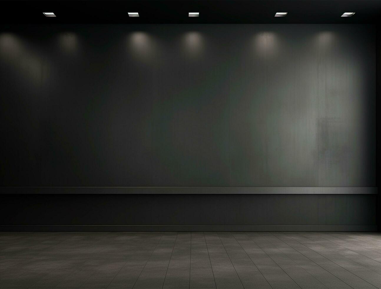 Empty modern interior dark wall background front view Ai generated photo