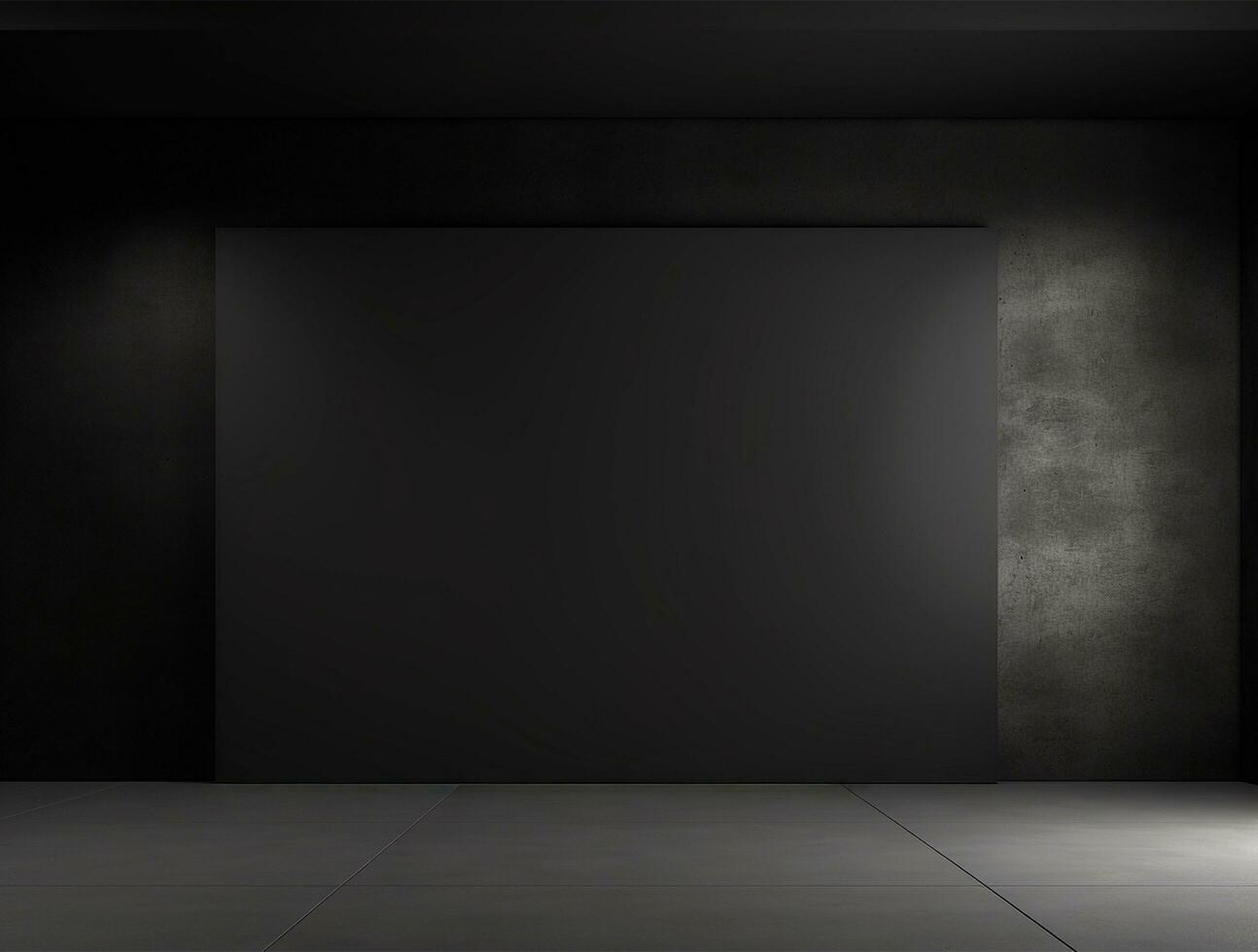 Empty modern interior dark wall background front view Ai generated photo