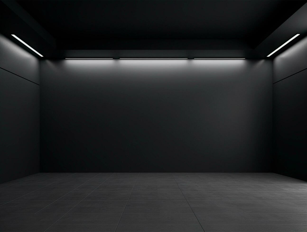 Empty modern interior dark wall background front view Ai generated photo