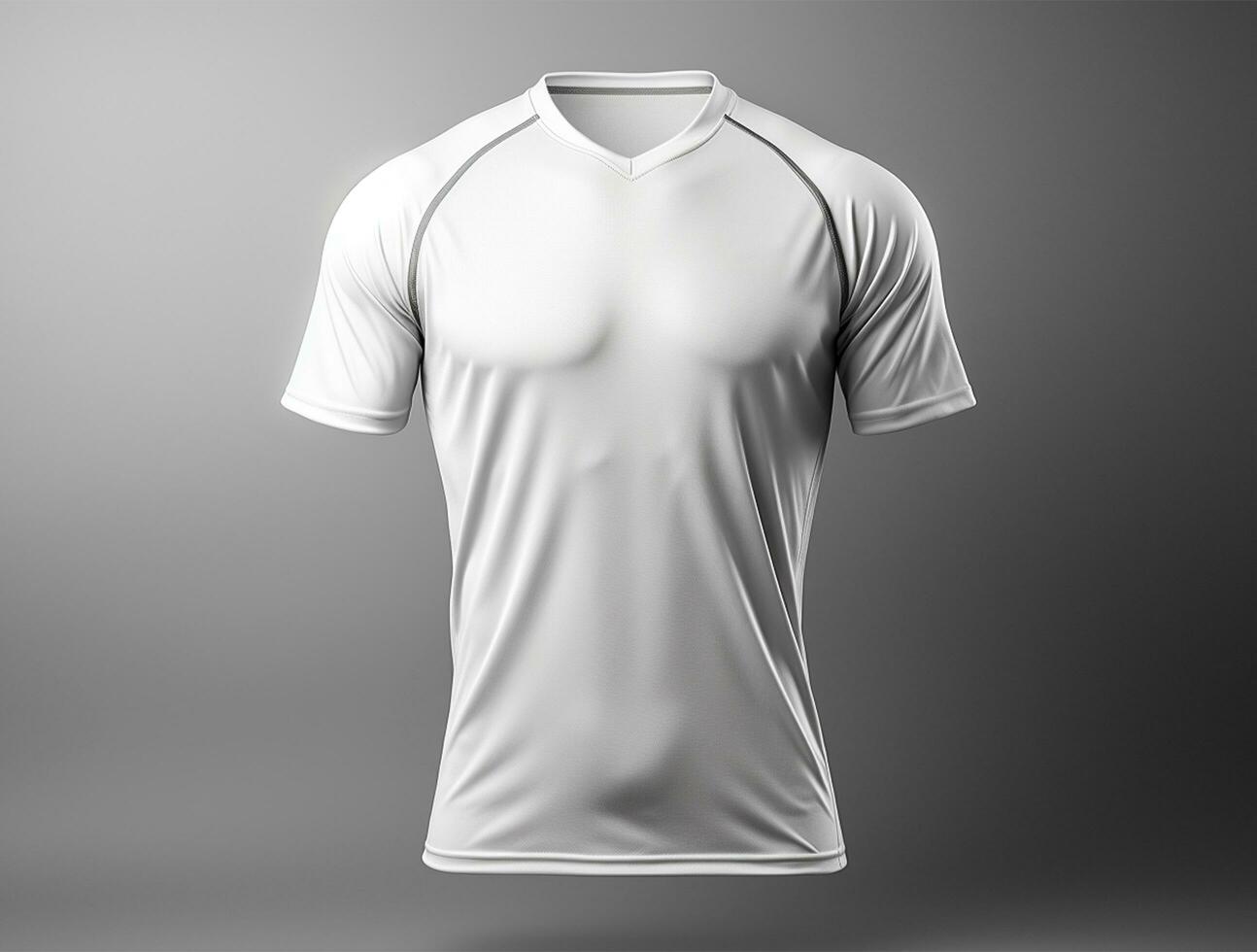 3d hacer blanco camiseta ai generado foto