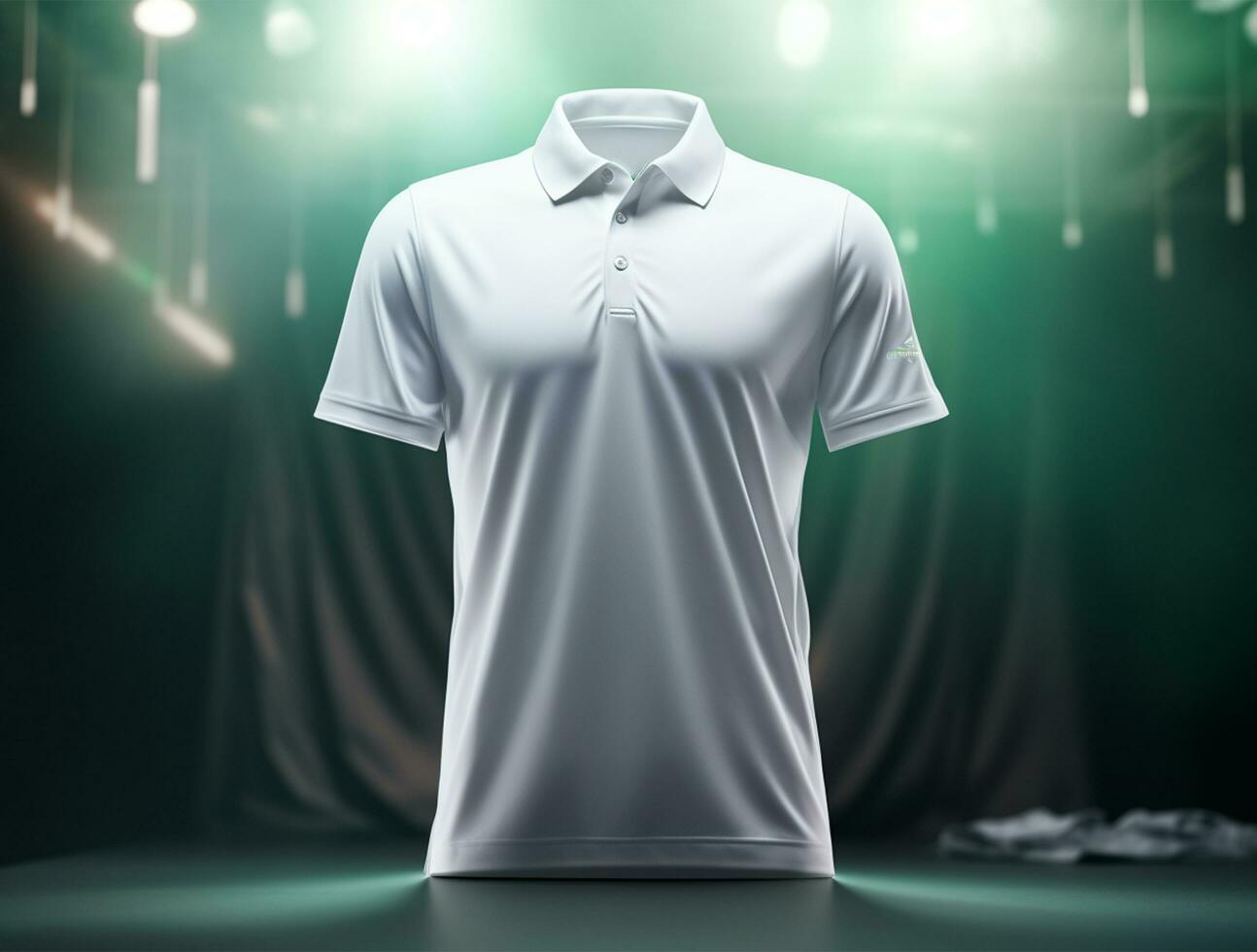 profesional blanco 3d polo camiseta ai generado foto