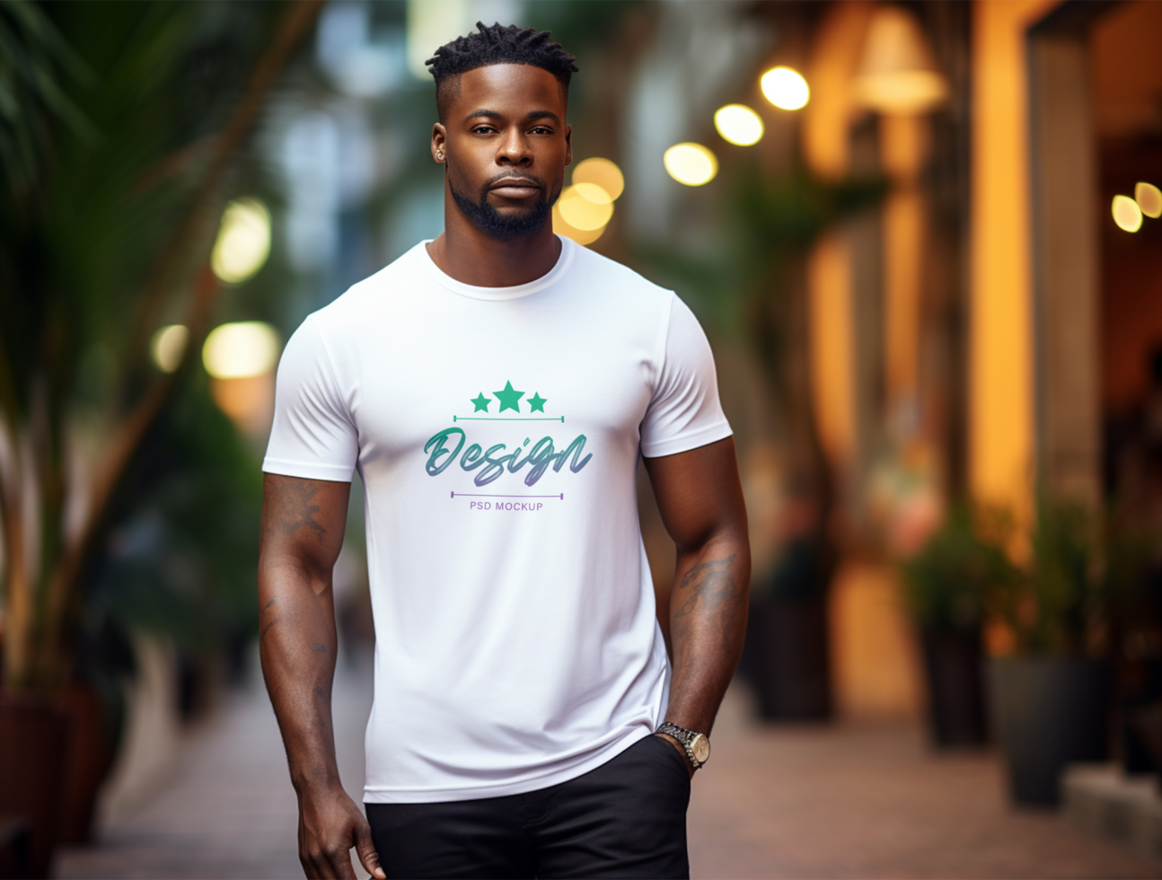 Editable tshirt mockup PSD template ai generated