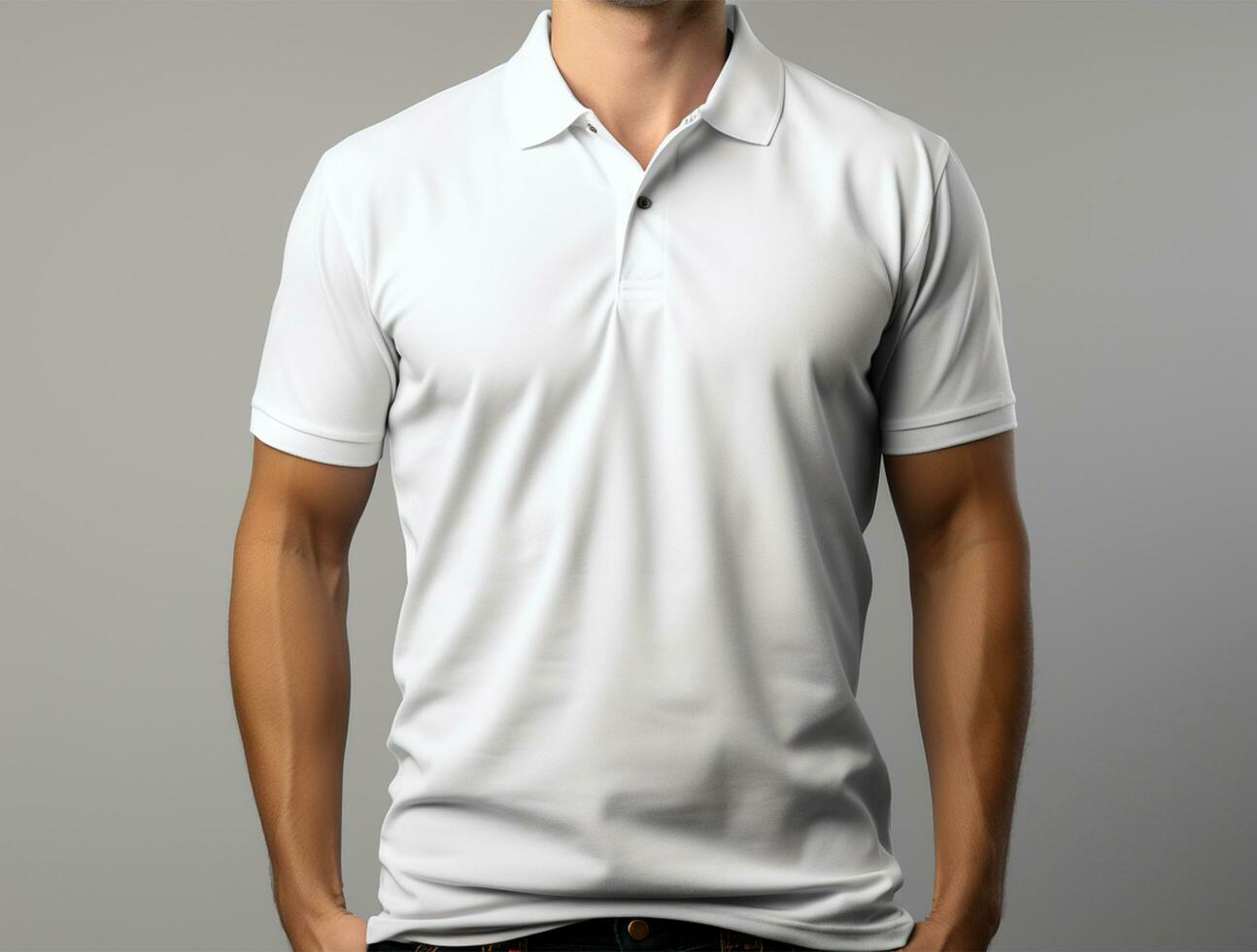 profesional blanco polo camiseta ai generado foto